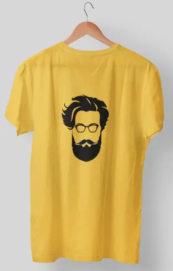 beard men t-shirt yellow color