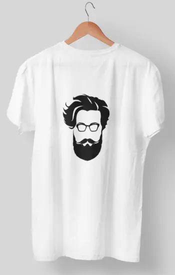 beard men t-shirt white color